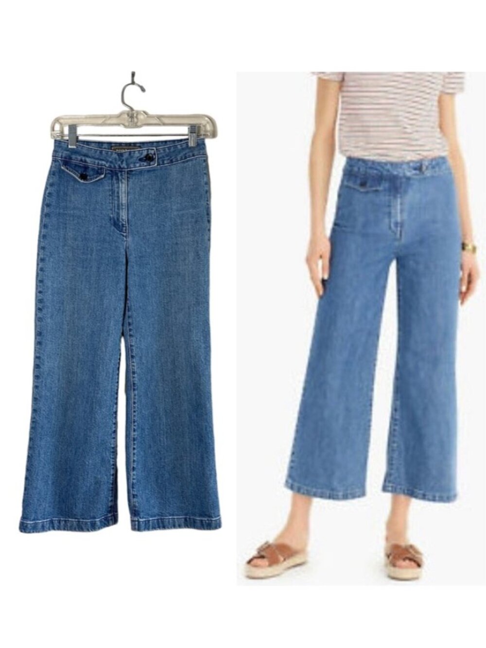 J.Crew Point Sur Wide Leg Crop Eco Jeans, 25